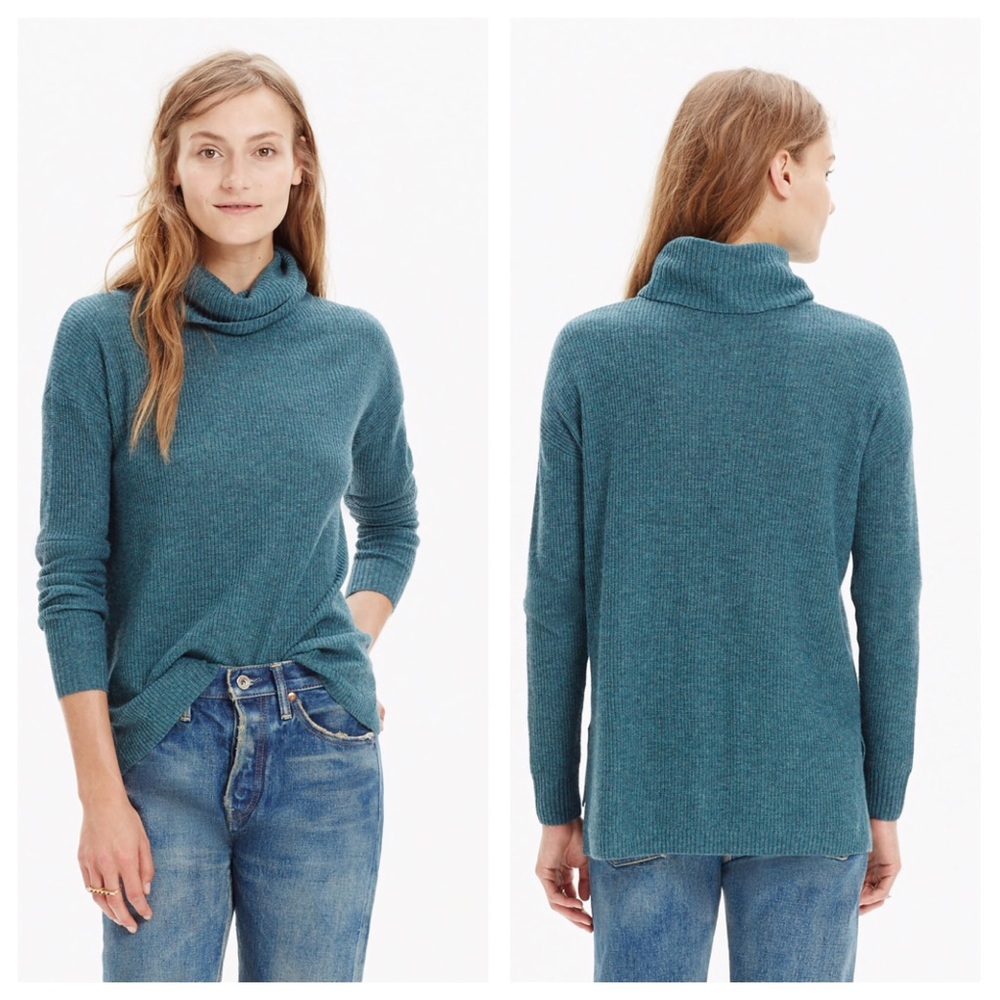 Madewell Mixed Fabric Turtleneck Sweater